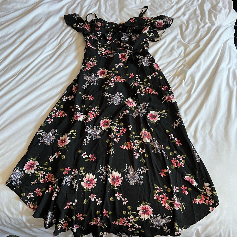 iZ Byer high to low floral romper dress